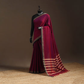 Dharwad cotton saree with border 33 - handcrafted