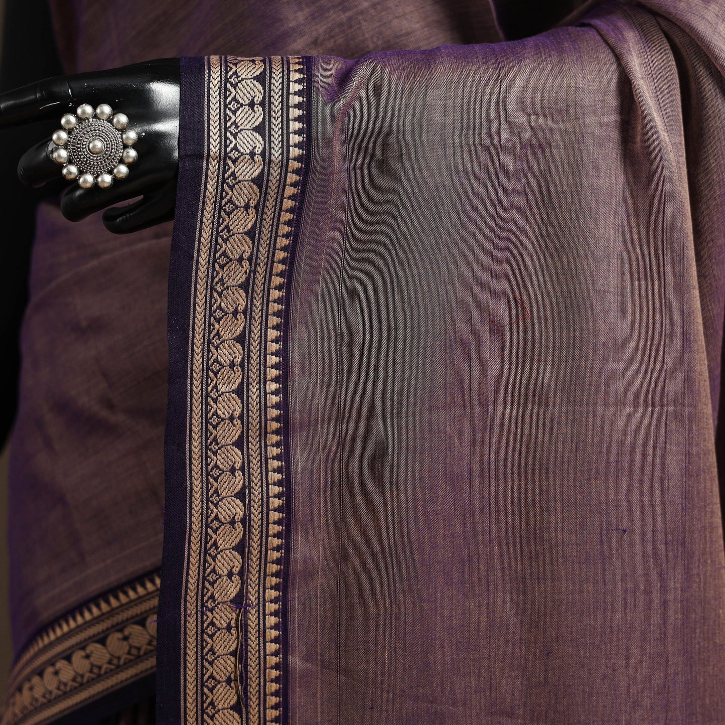 Dharwad cotton saree with border 34 - handcrafted