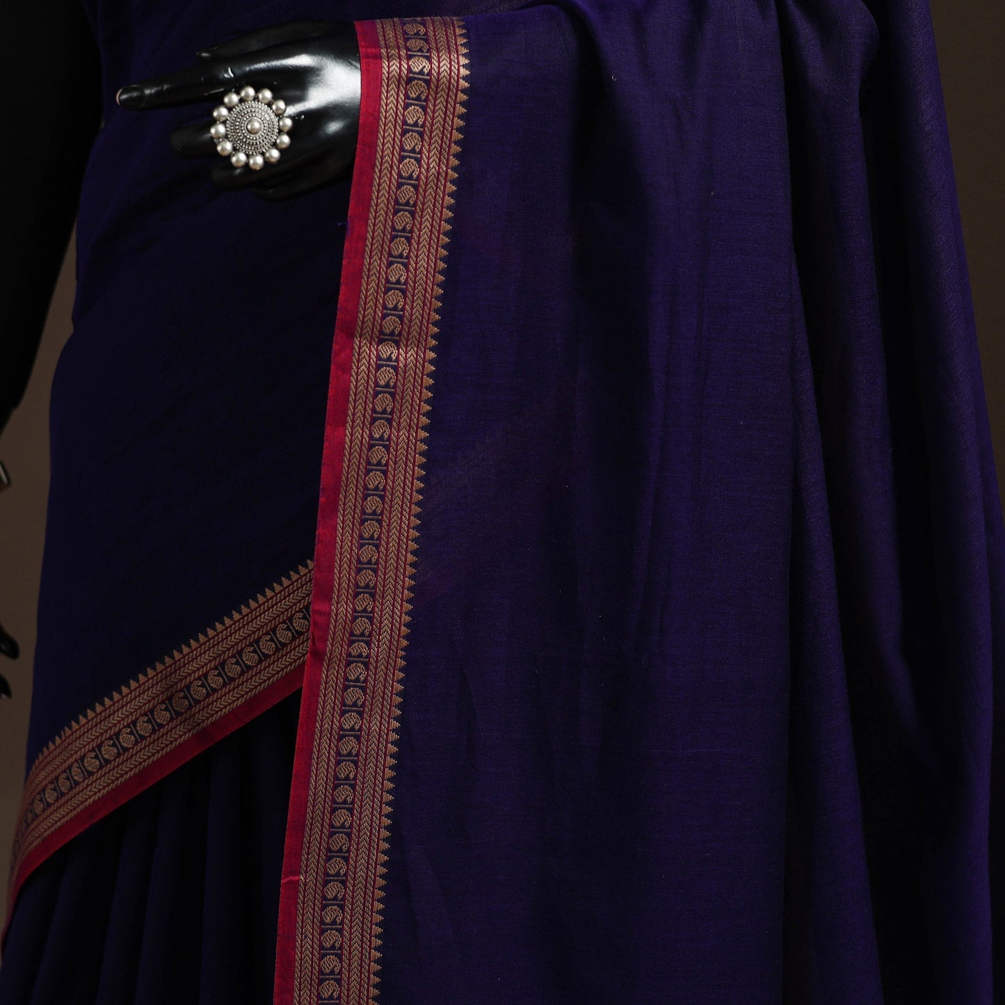 Dharwad cotton saree with border 48 - handcrafted