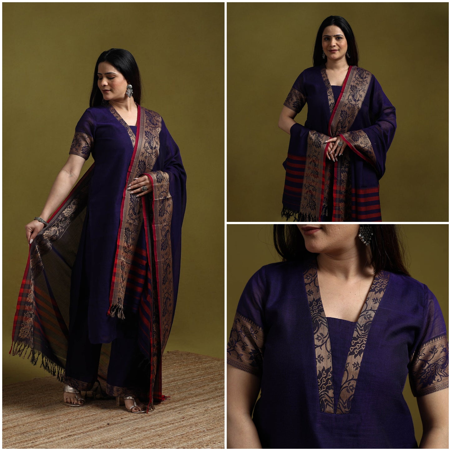 Dharwad cotton suit set with dupatta for women 04