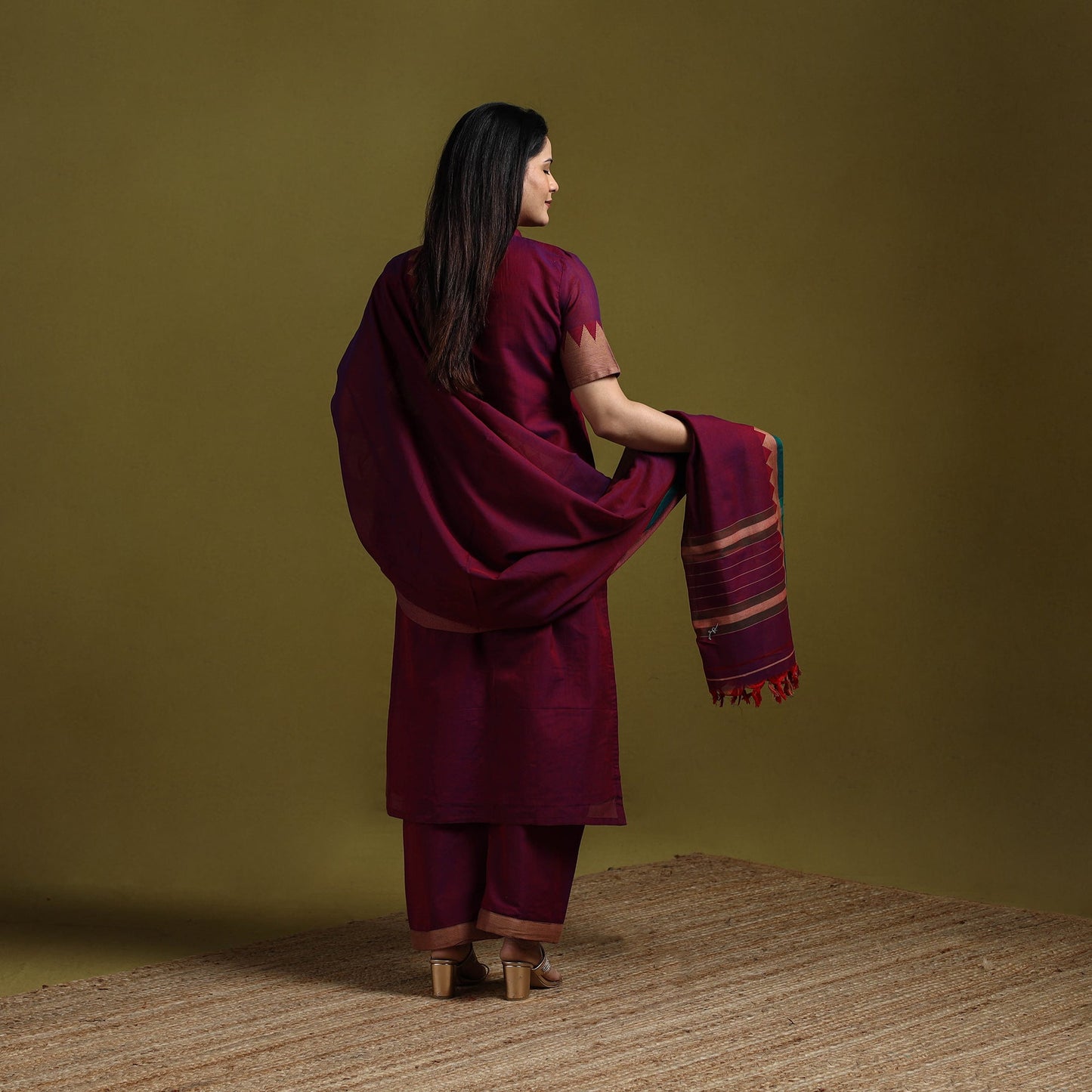 Dharwad cotton suit set with dupatta for women 08