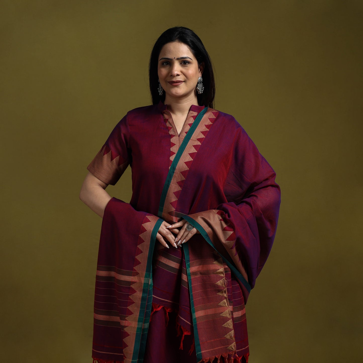 Dharwad cotton suit set with dupatta for women 08
