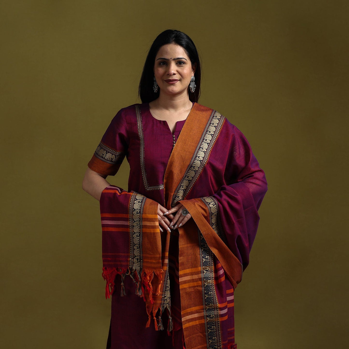 Dharwad cotton suit set with dupatta for women 12