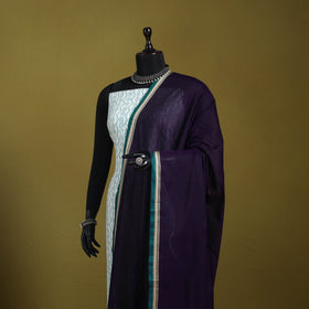 Purple - dharwad mercerised cotton dupatta with border 69