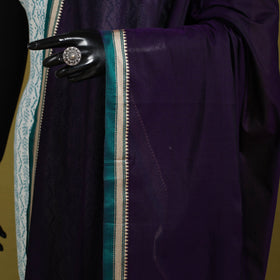 Purple - dharwad mercerised cotton dupatta with border 69