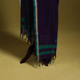 Purple - dharwad mercerised cotton dupatta with border 69