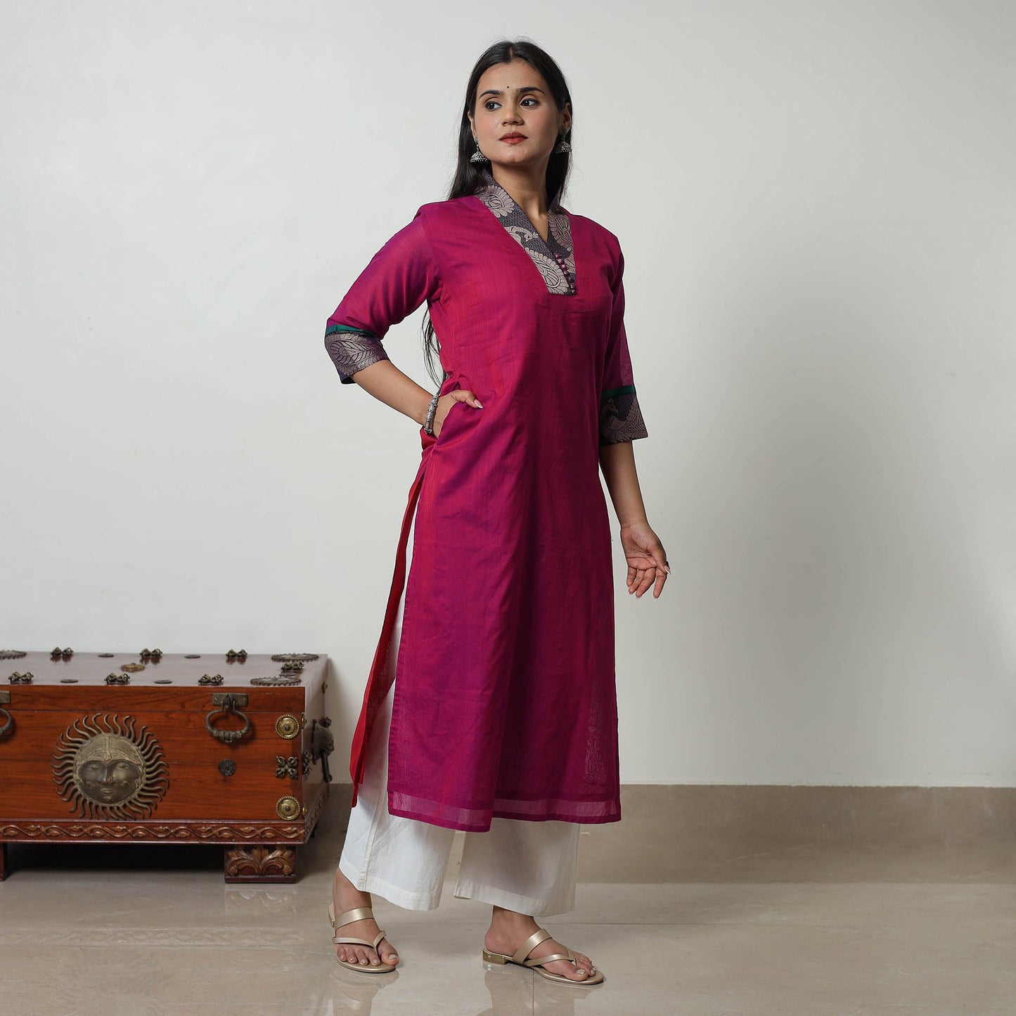 Dharwad Mercerised Cotton Kurta | Straight & Elegant for Women