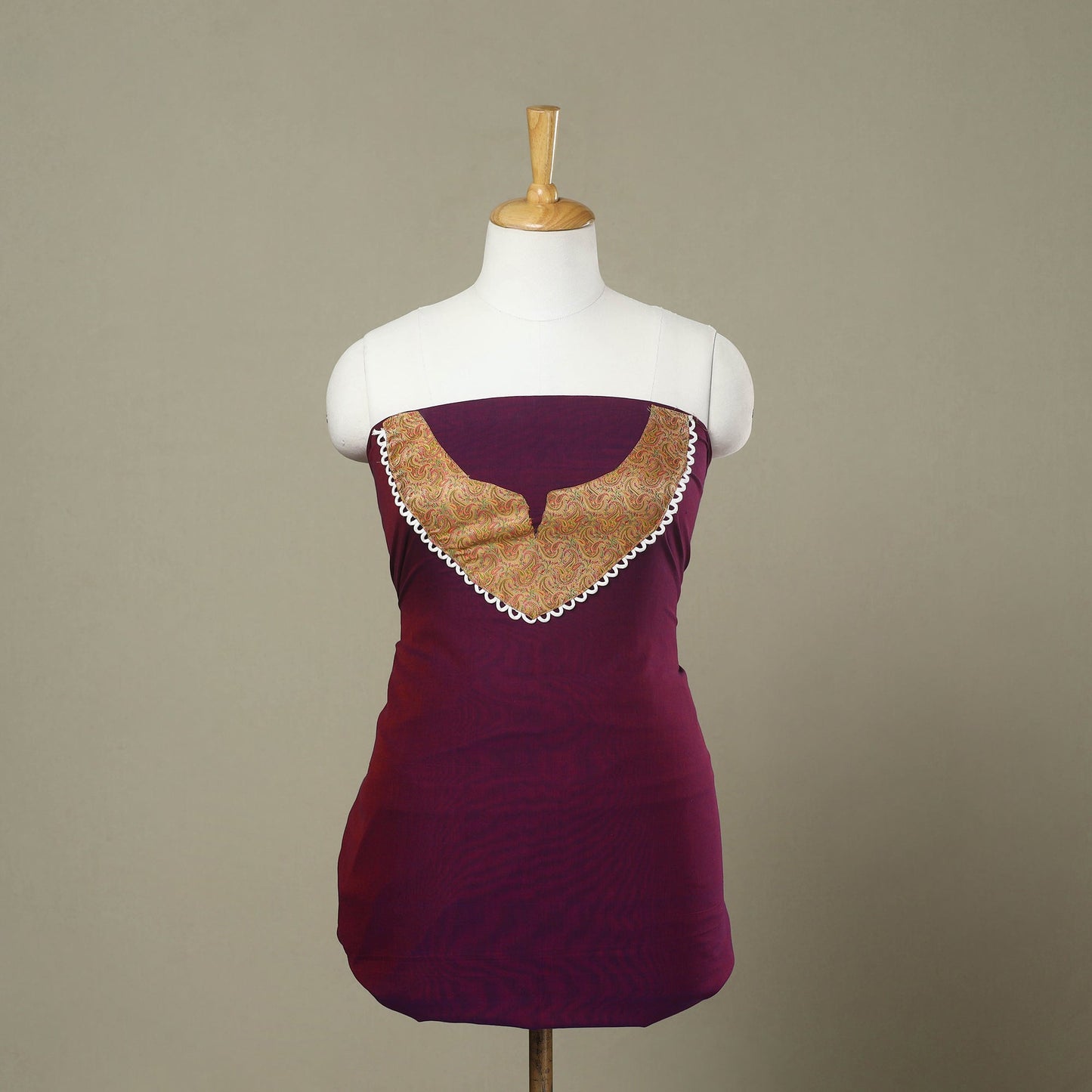 Buy Purple Dharwad Patchwork Cotton Kurta Material