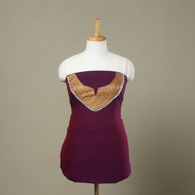 Buy Purple Dharwad Patchwork Cotton Kurta Material