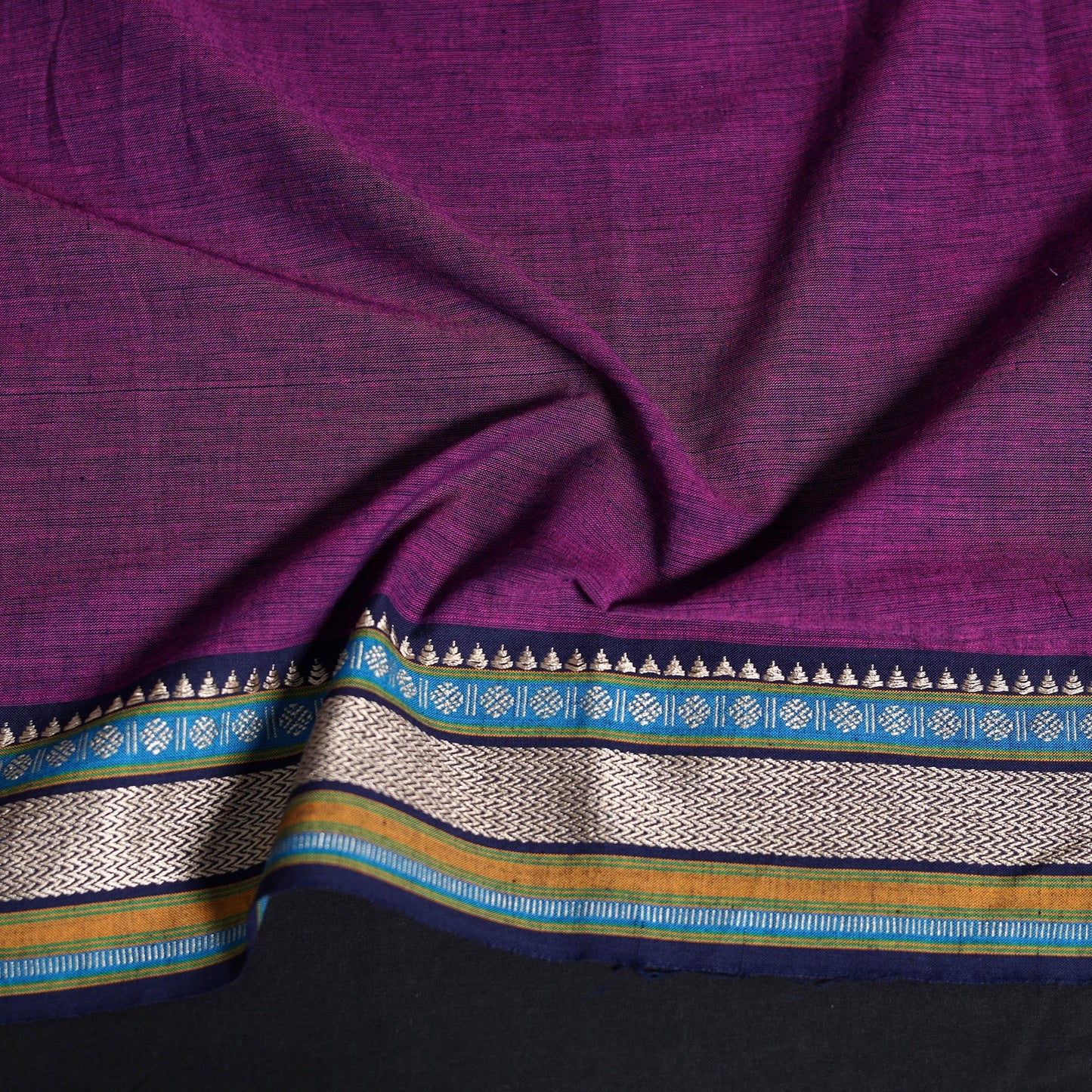 Dharwad weave cotton blouse piece 08 - handcrafted