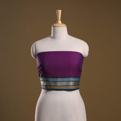 Dharwad weave cotton blouse piece 08 - handcrafted