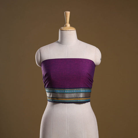 Dharwad weave cotton blouse piece 08 - handcrafted