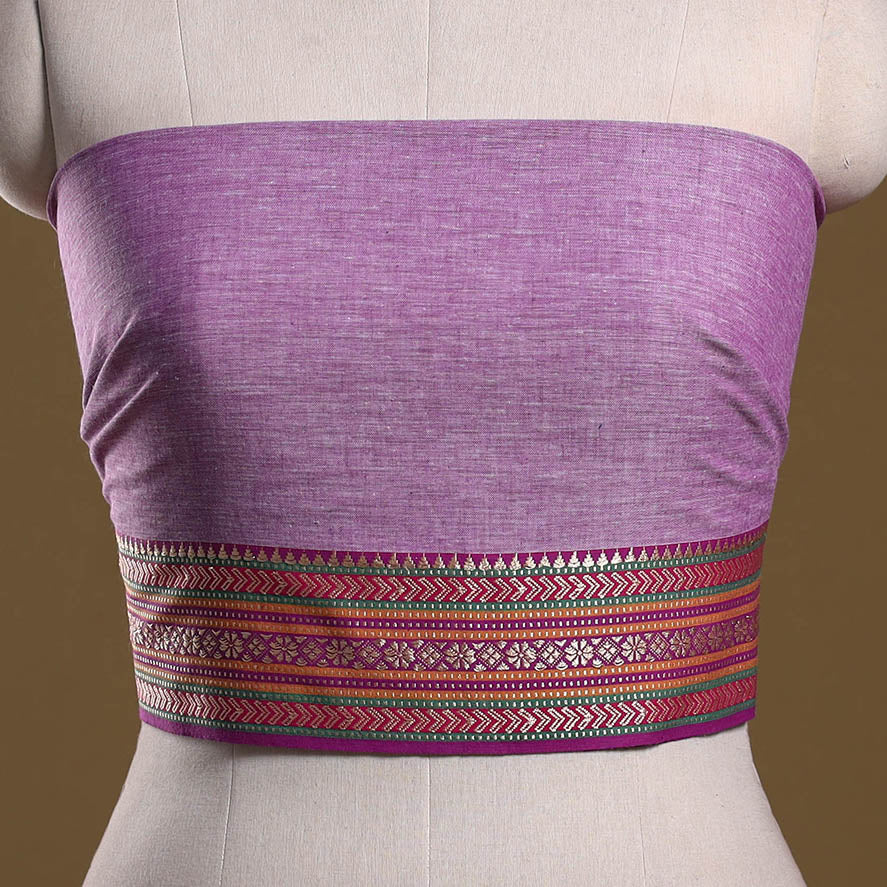 Dharwad weave cotton blouse piece 30 - handcrafted