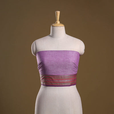 Dharwad weave cotton blouse piece 30 - handcrafted