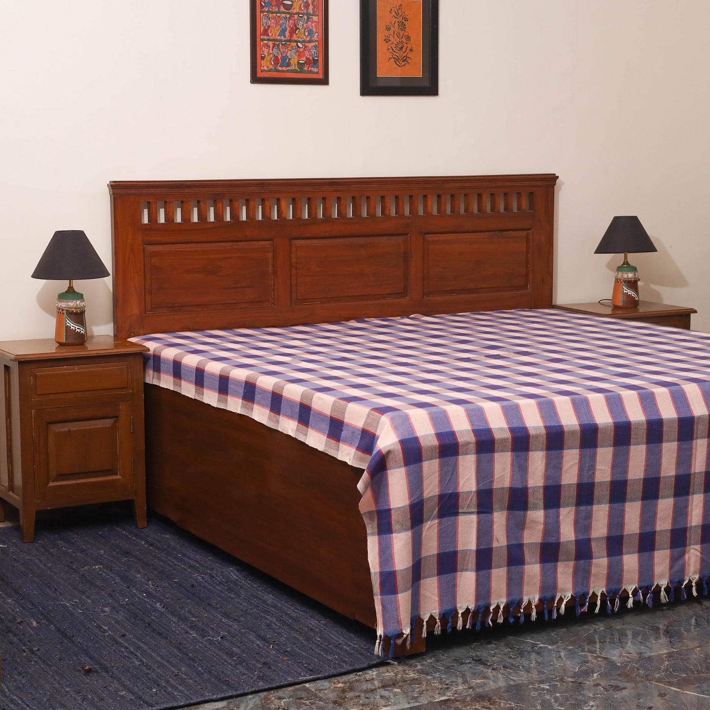 Purple - double handloom cotton bed sheet (108 x 90 in) 59