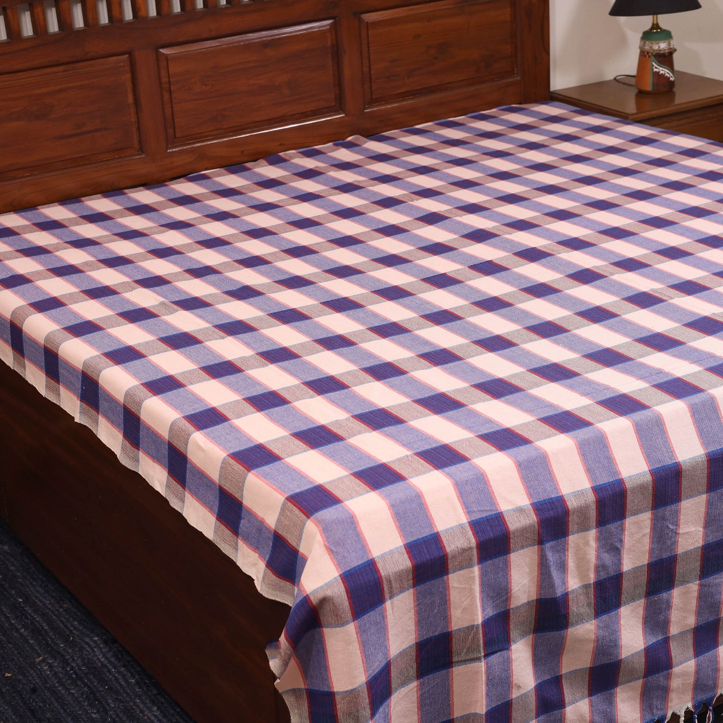 Purple - double handloom cotton bed sheet (108 x 90 in) 59