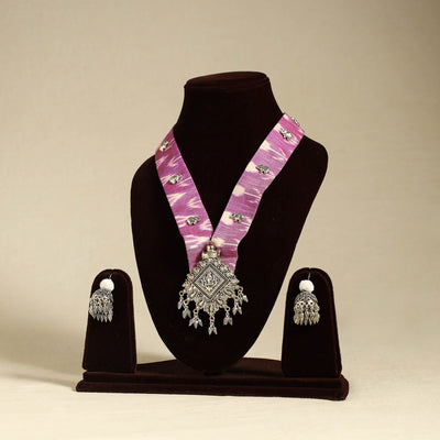 Purple - fabart german silver necklace set 22 - handcrafted
