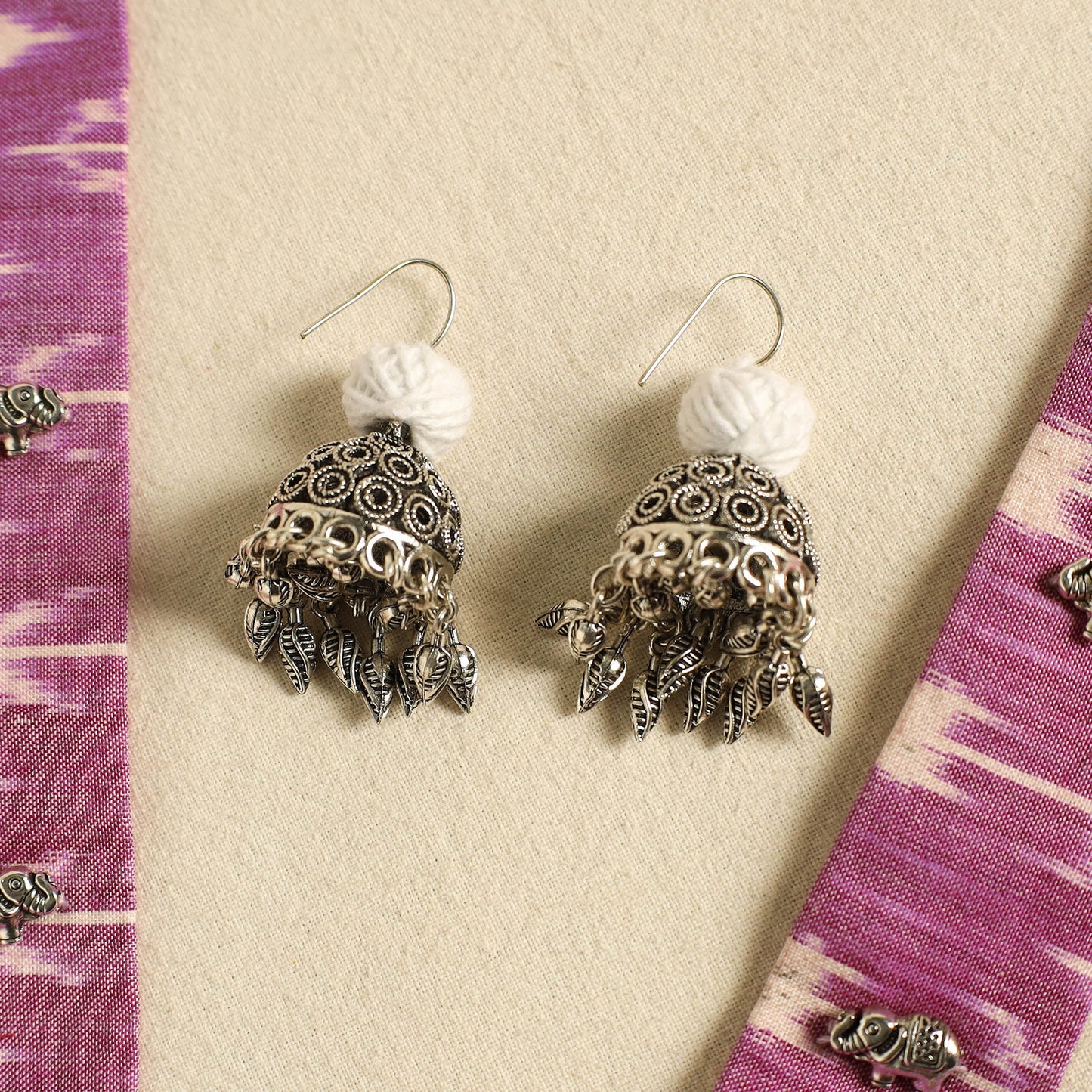 Purple - fabart german silver necklace set 22 - handcrafted