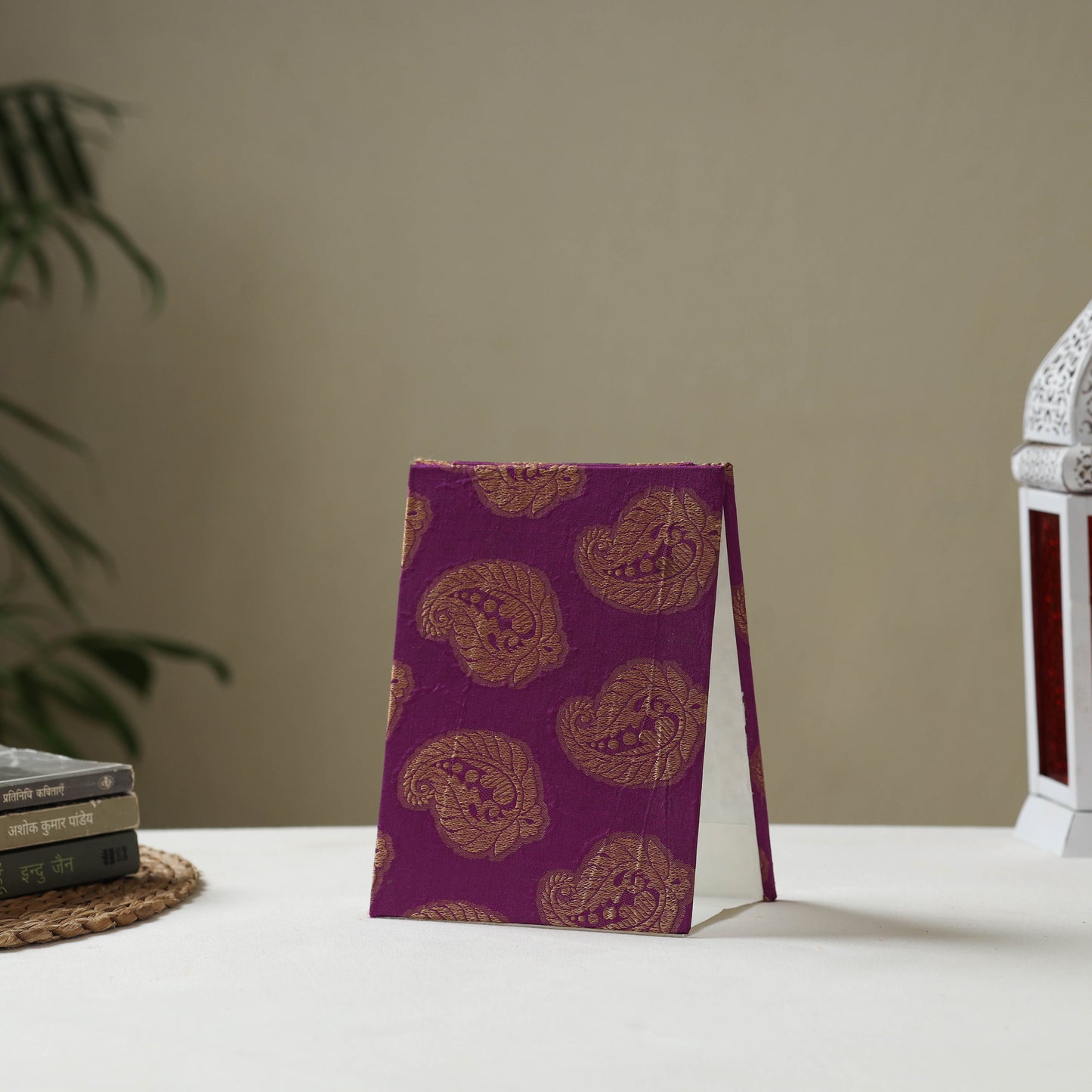 Purple - fabric embellished handmade photo frame (8 x 6 in)