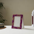 Purple - fabric embellished handmade photo frame (8 x 6 in)