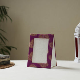 Purple - fabric embellished handmade photo frame (8 x 6 in)