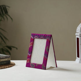 Purple - fabric embellished handmade photo frame (8 x 6 in)