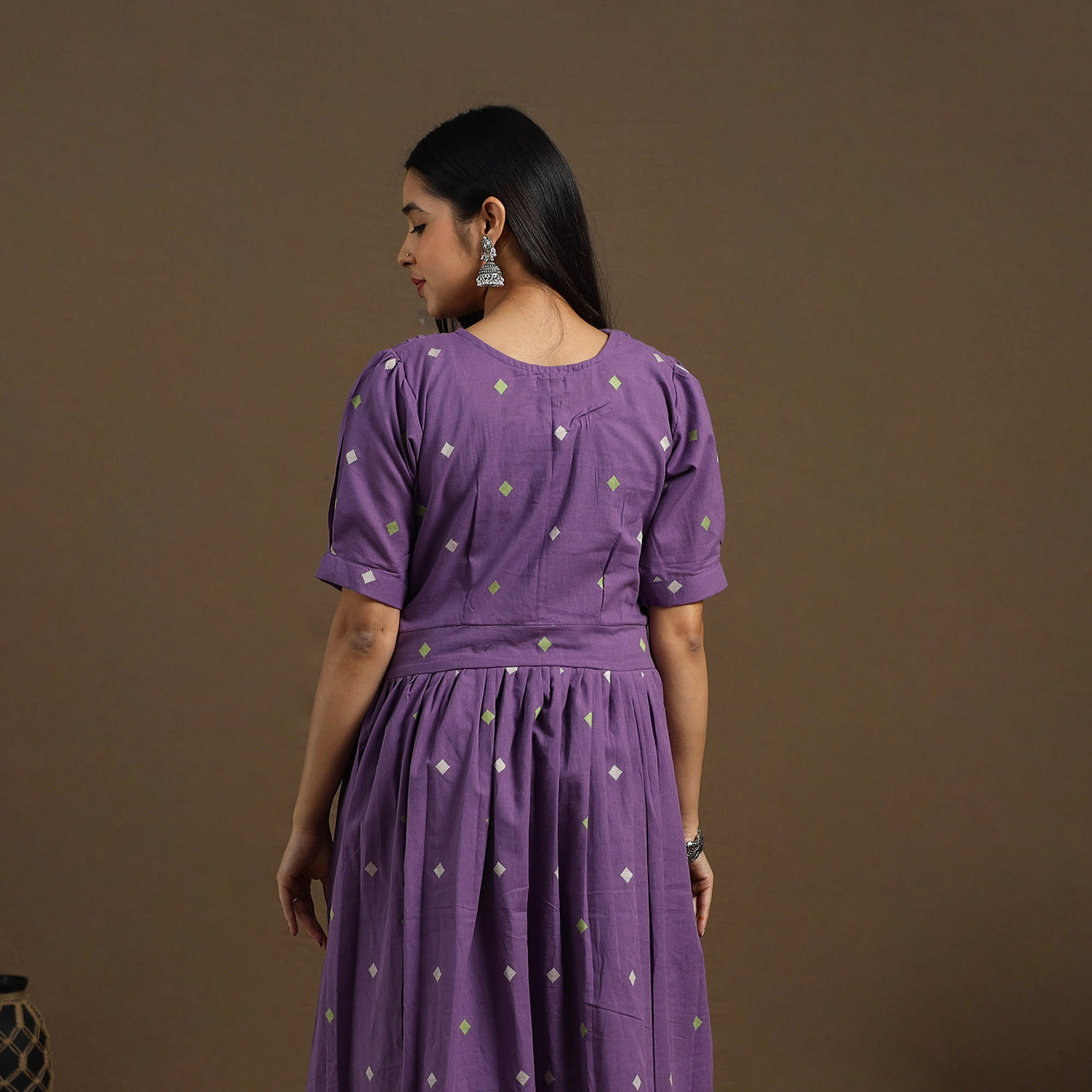 Buy Flared Cotton Jacquard Kurta for Women