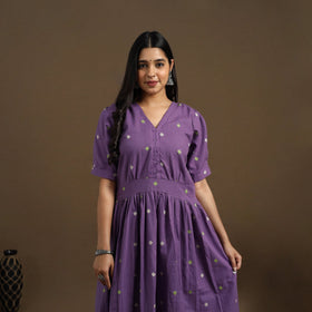 Buy Flared Cotton Jacquard Kurta for Women