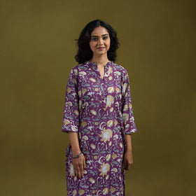 Floral cotton sanganeri co-ord set 01 - handcrafted