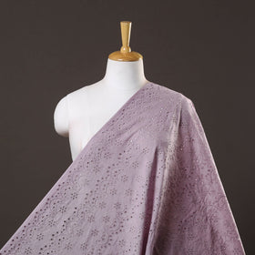  Purple Floral Embroidered Cotton Hakoba Fabric 