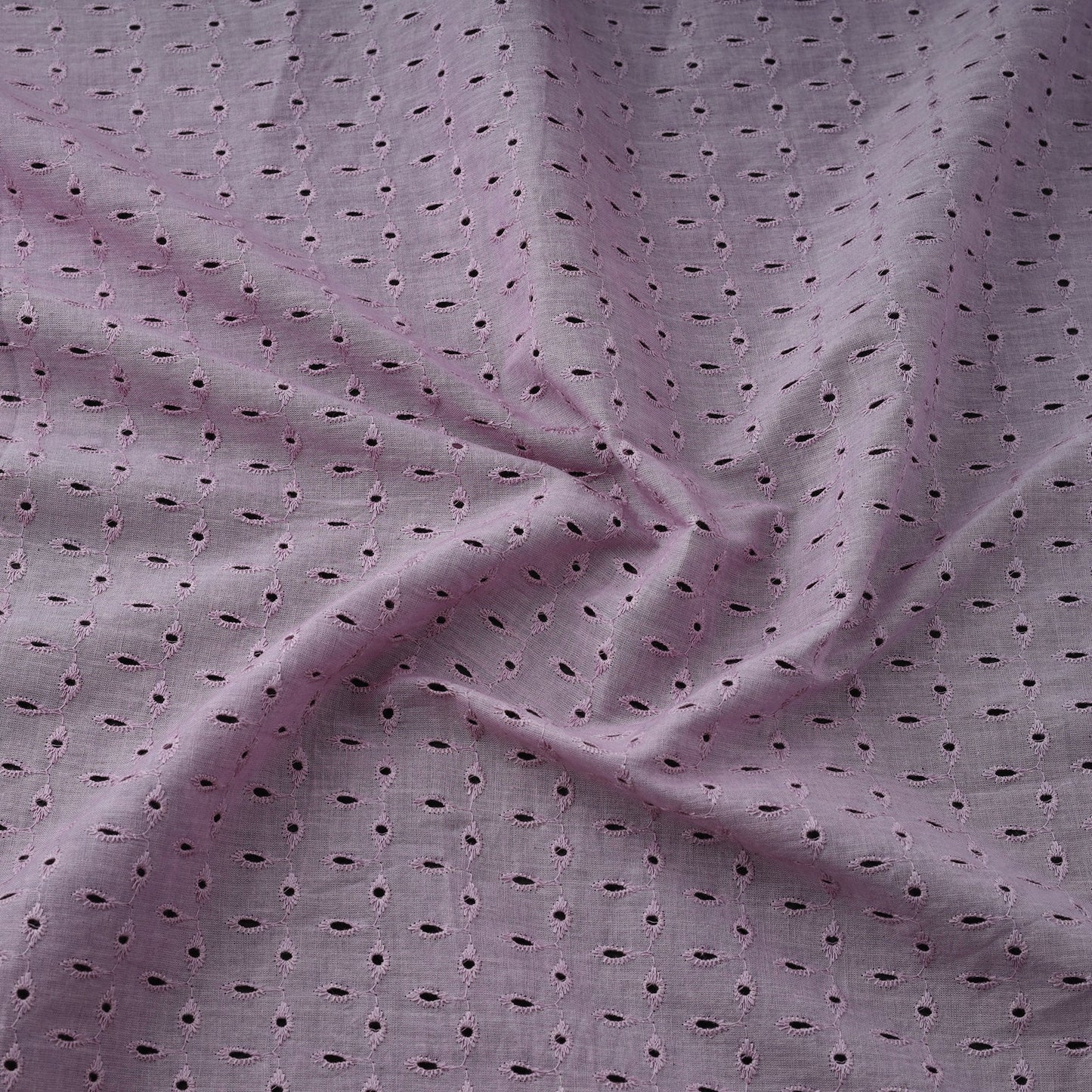 Purple Floral Embroidered Cotton Hakoba Fabric 