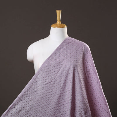  Purple Floral Embroidered Cotton Hakoba Fabric 