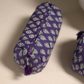 Purple - floral hand quilted toiletry bags (set of 3) 18