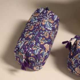 Purple - floral hand quilted toiletry bags (set of 3) 20