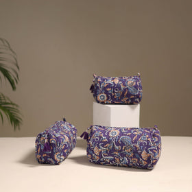 Purple - floral hand quilted toiletry bags (set of 3) 20