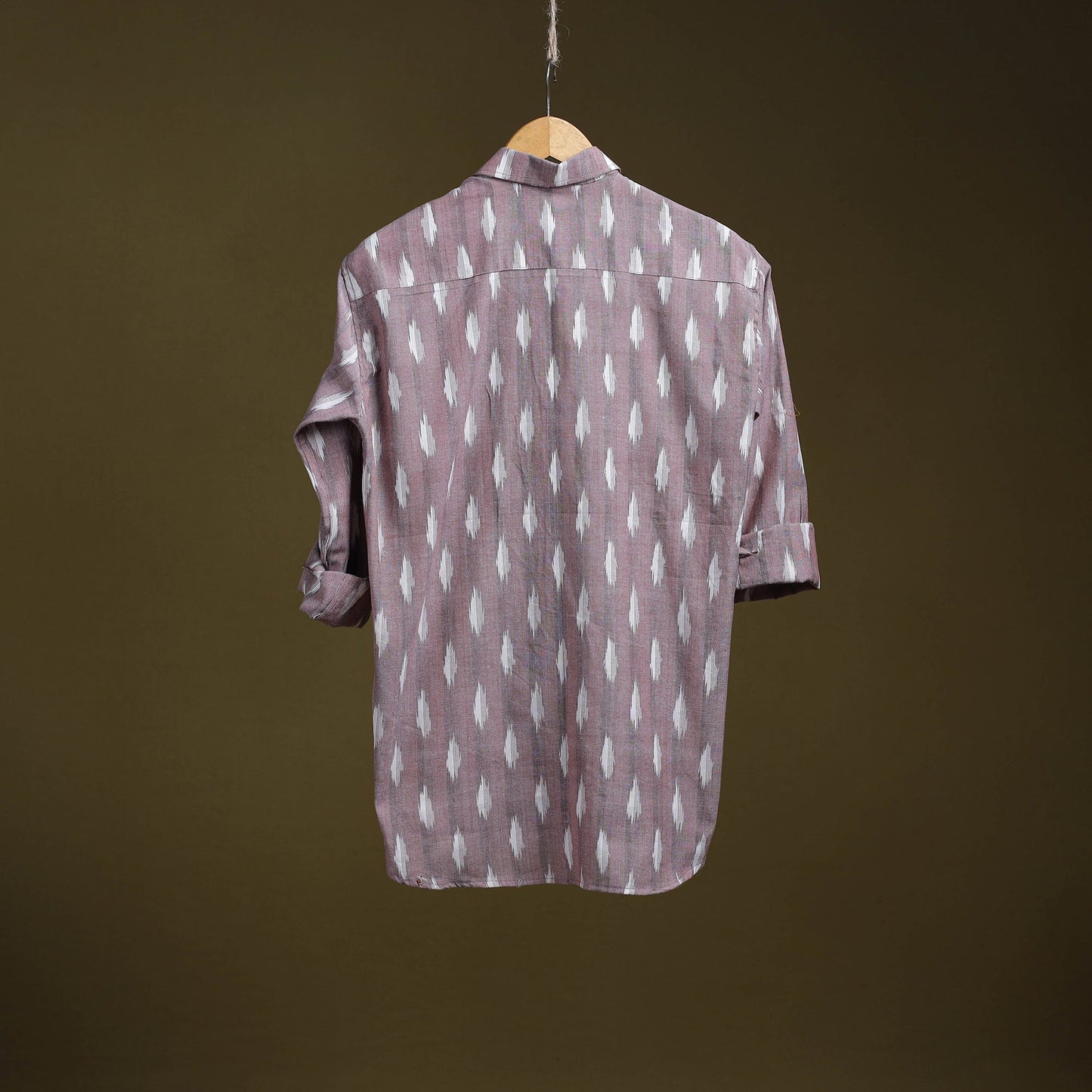 Purple - full sleeve cotton men pochampally ikat shirt 05