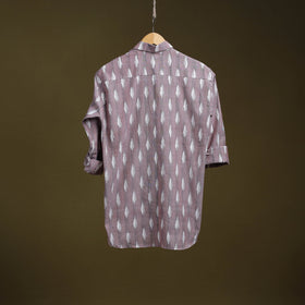 Purple - full sleeve cotton men pochampally ikat shirt 05