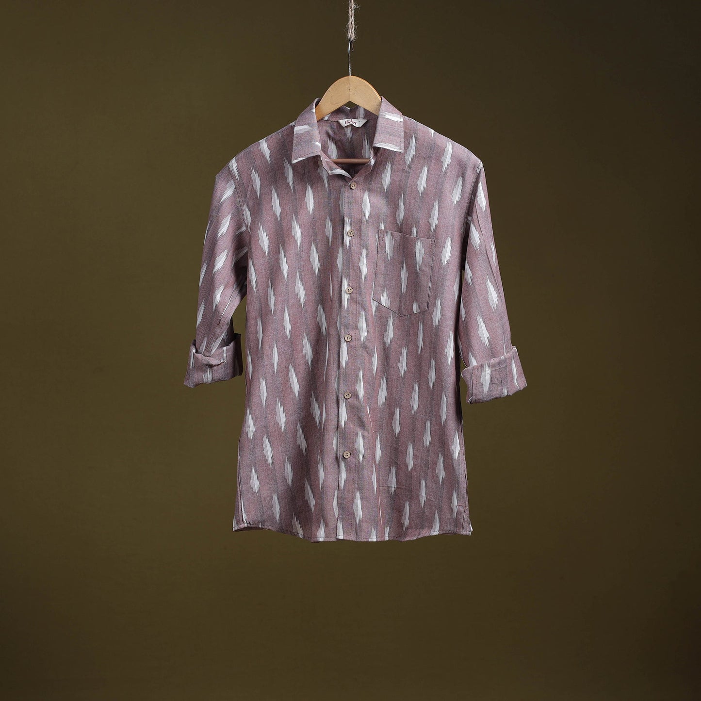Purple - full sleeve cotton men pochampally ikat shirt 05