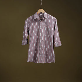 Purple - full sleeve cotton men pochampally ikat shirt 05