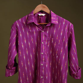 Purple - full sleeve cotton men pochampally ikat shirt 15