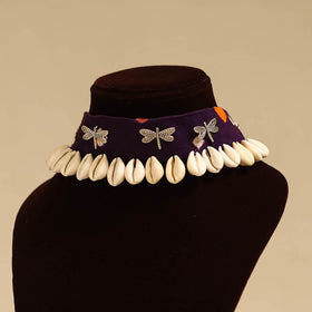 Purple - german silver fabart choker necklace set