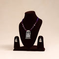 Purple German Silver Thread Beads Necklace Set