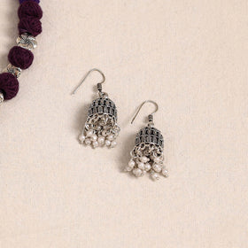 Purple German Silver Thread Beads Necklace Set