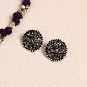 Purple - german silver thread beads necklace set 39