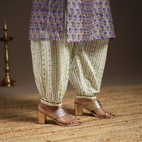 Purple - gota work chanderi silk sanganeri kurta set (set