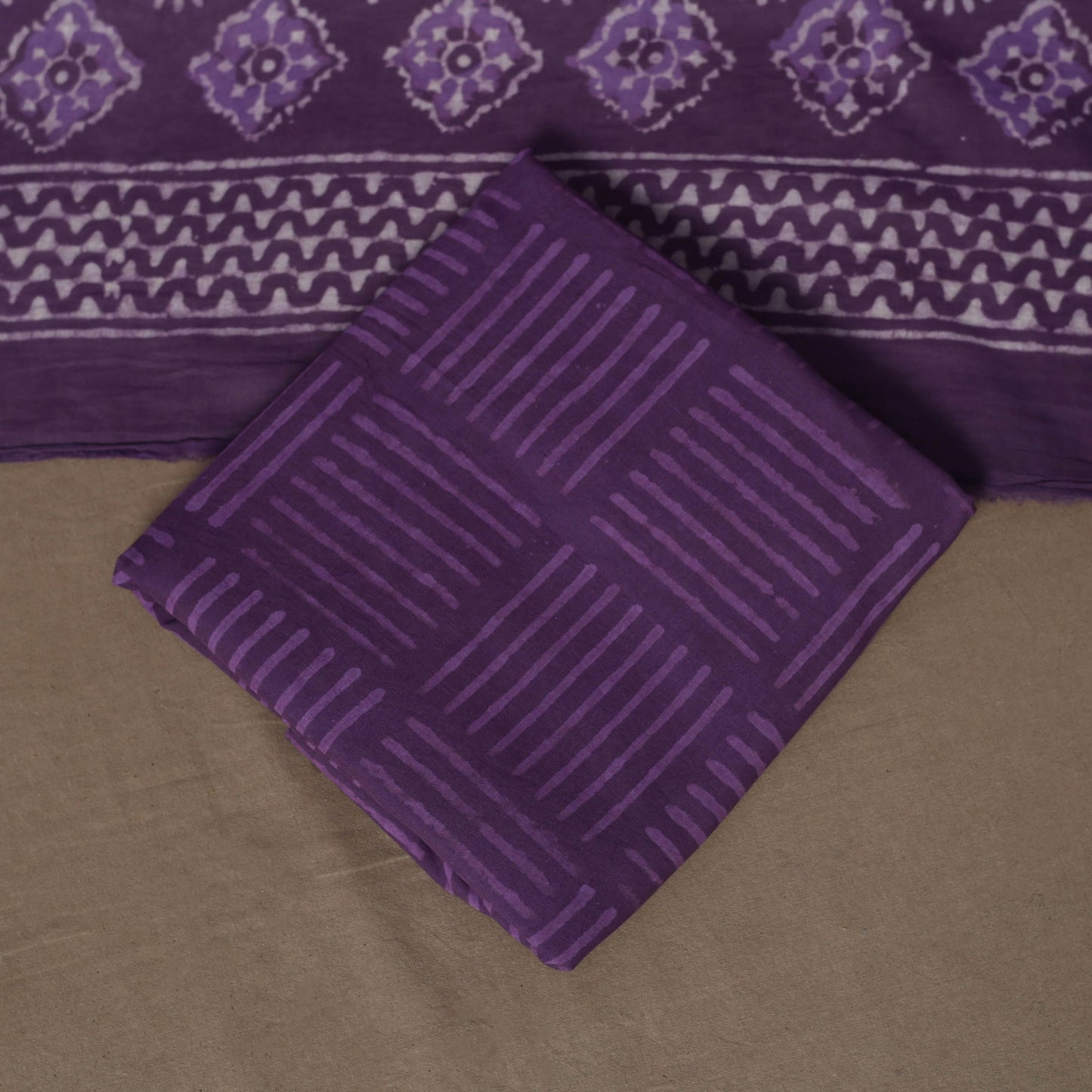 Hand batik cotton 3pc unstitched dress material 50