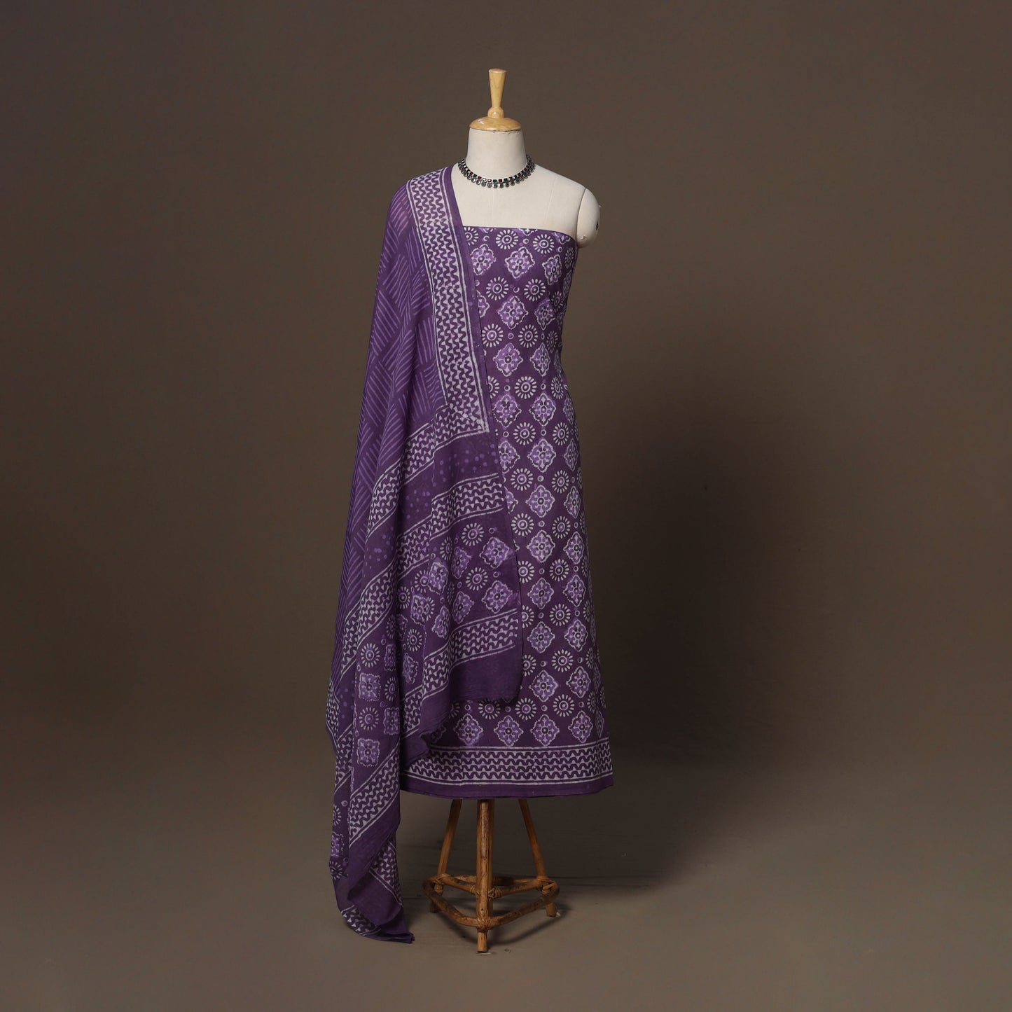 Hand batik cotton 3pc unstitched dress material 50