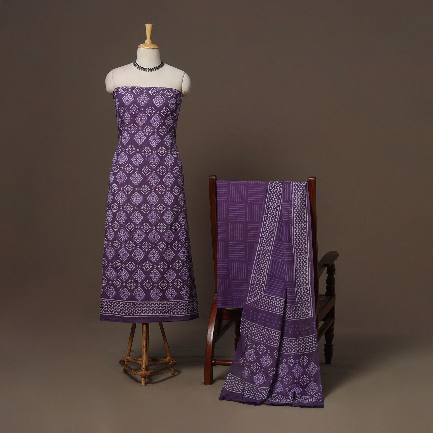 Hand batik cotton 3pc unstitched dress material 50