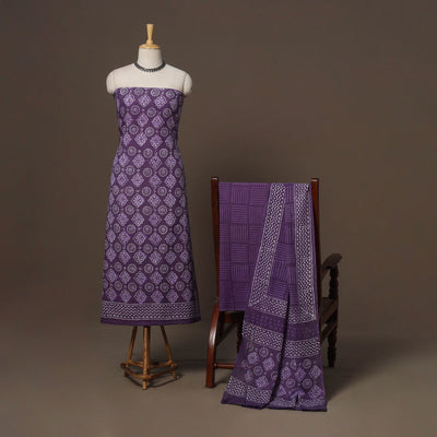 Hand batik cotton 3pc unstitched dress material 50