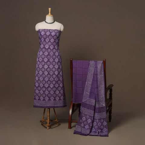 Hand batik cotton 3pc unstitched dress material 50